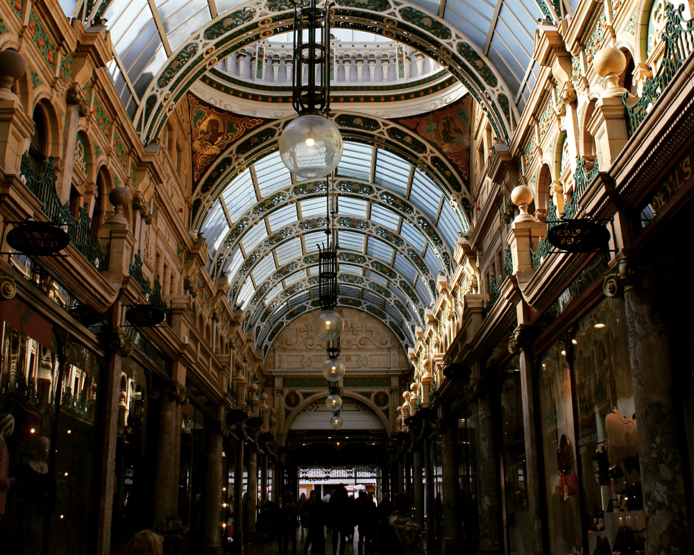 Inside Victoria Quarter shopping centre in Leeds