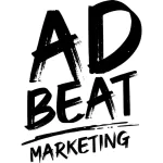 Black logo 'adbeat marketing'