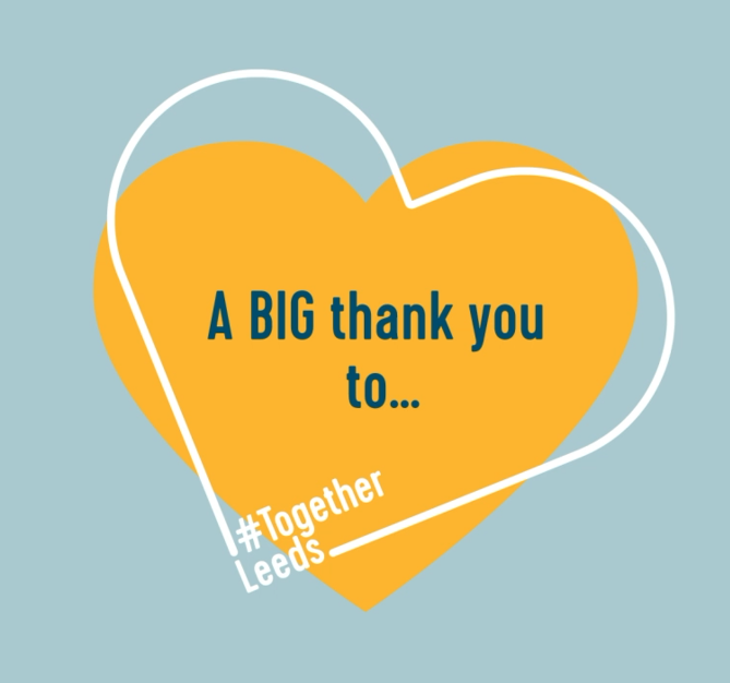 The graphic heart logo from the #togetherleeds advert